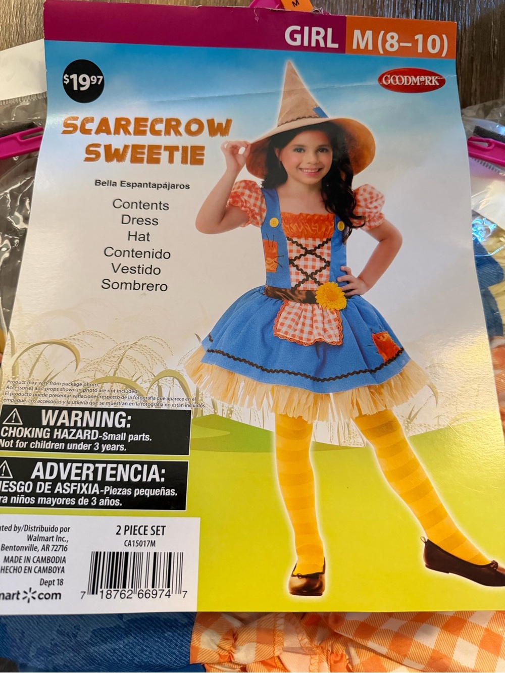 Girls' Scarecrow Sweetie Costume - Blue & Orange